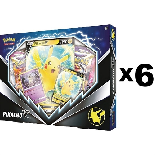 6x Pokemon Pikachu V Box - Pokemon kort (svare til en Case)